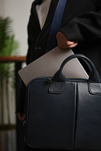 DERKON برونو موديل جلد أصلي للوثائق والكمبيوتر المحمول حقيبة سي