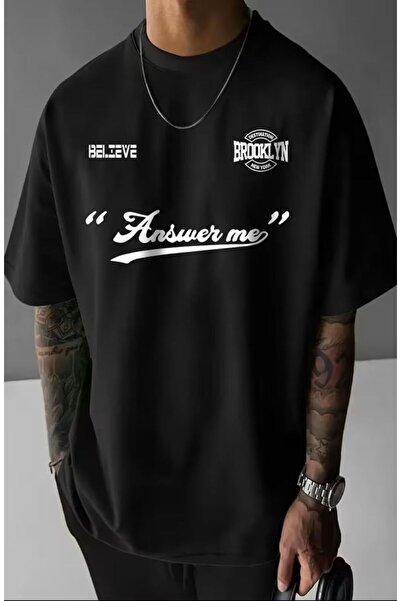 LELVANİ Nswer Printed Unisex Oversized T-Shirt