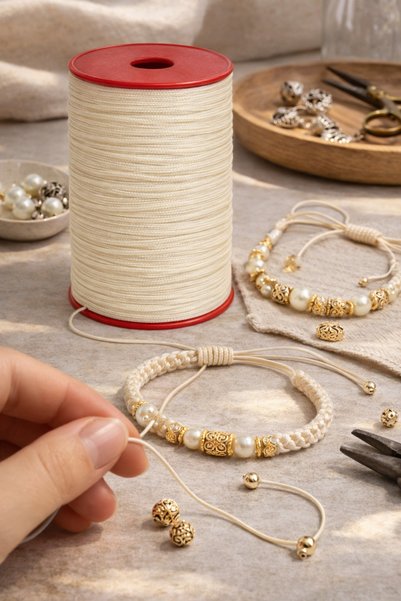 Öztürk Tekstil İp Multi-Colored Jewelry Making Cord 0.8 mm (100 Meters) Bracelet Necklace Rosary Cord Jewelry Cord