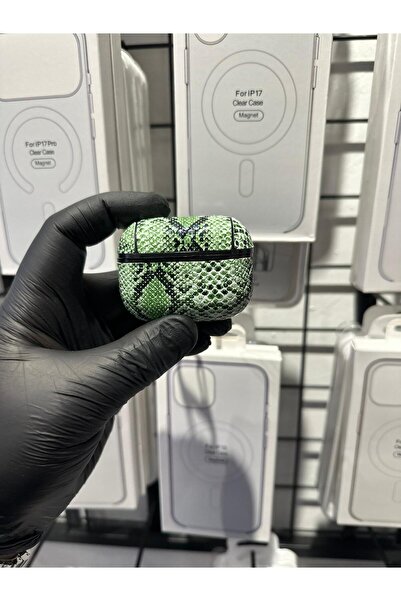 TAK Bİ KILIF حافظة حماية فاخرة متوافقة مع AirPods 3 من نوع Yılan منقوش