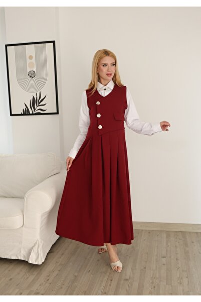 MODAELA Stylish Hijab Gilet with Button Detail