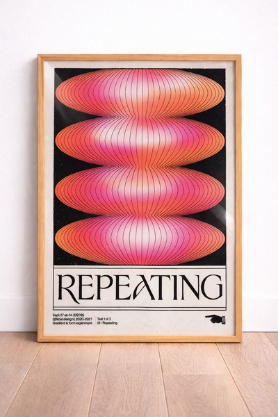artera casa Repeating Yazılı Retro Geometrik Tablo