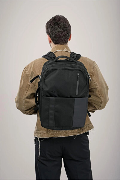 ÇÇS Rucsac, servietă și laptop negru, convertibil și detașabil, versatil și f...