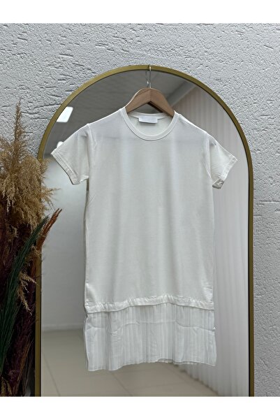 BENAHOLL Oriyanna Piliseli Kısa Kol İçlik-EE178 Ekru