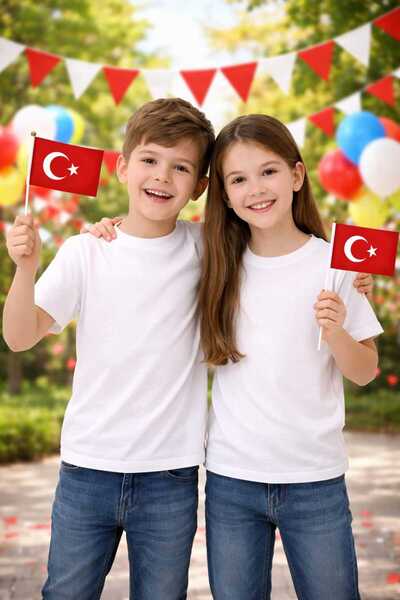 kidsense تي شيرت بأكمام قصيرة وياقة دائرية للأولاد والبنات من الجنسين غير مطب...