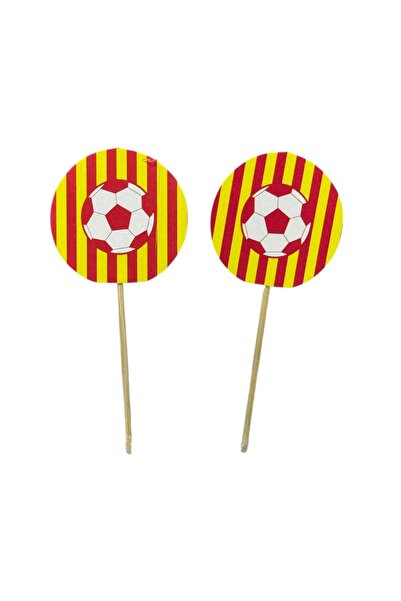 CAVAŞ sun hat Sarı kırmızı Parti Sunum Kürdanı 10 adet - 9x3.5cm Uzunluk - Pa...