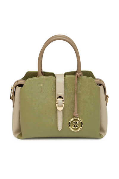 Tergan Kadın Hakiki Deri El Tutmalı Çapraz Yan Çanta