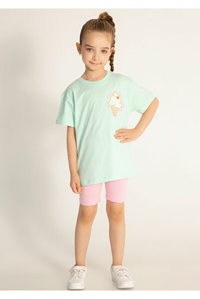 ww waka waka kids store Ice Cream Printed Short Tights Girl's Suit