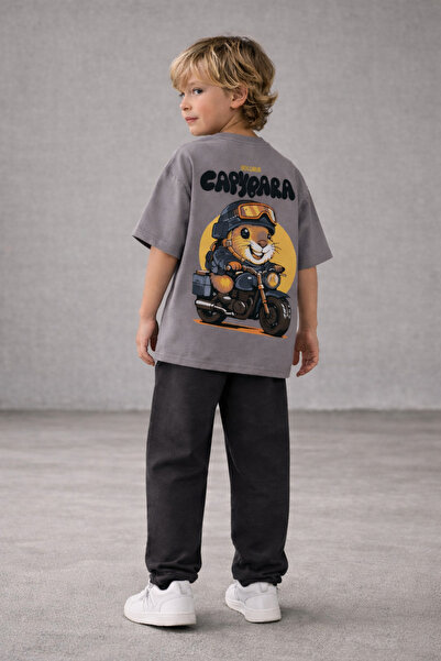 Zekalya Set pentru băieți Capybara bumbac 100% cu imprimeu Tricou și pantalon...