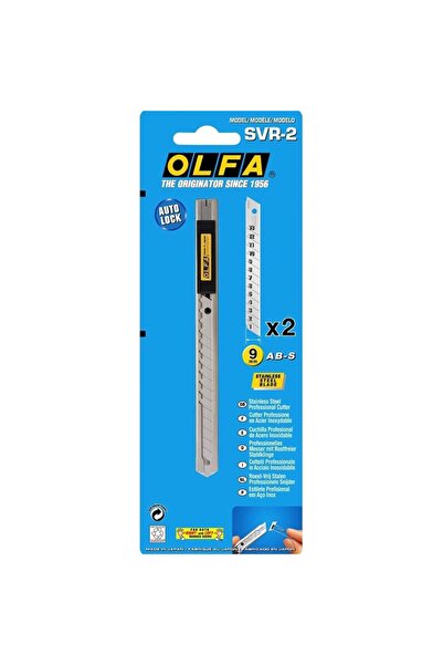 Olfa Maket Bıçağı Dar Otomatik Kilitlemeli Metal Gövde Yedek Bıçaklı SVR-2