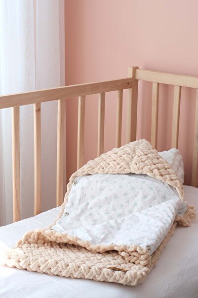 Bugula Portbebe Taşınabilir Uyku Tulumu 0-12M Bal Köpüğü Unisex Yenidoğan Kundak Doğal Kumaş İp