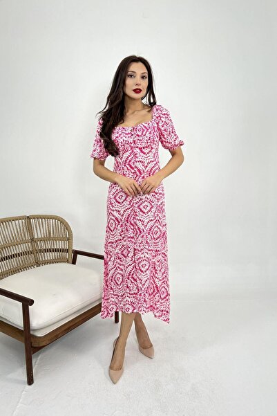 Hiccup JANES Φόρεμα μίντι με τετράγωνο λαιμόκοψη Με σχέδιο