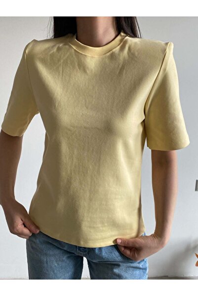 Bade Butik Yellow Padded Basic T-Shirt