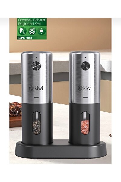 GenelTedarik Kspg-4852 Şarjlı Paslanmaz Çelik Tuz Karabiber Değirmeni Otomati...