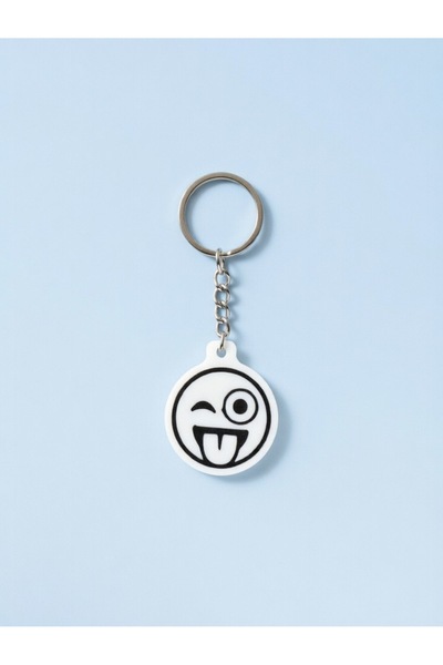 Onyx Mini Emoji AirTag Kılıfı - Gizli Takip Tutucu Anahtarlık (3D Baskılı, Be...