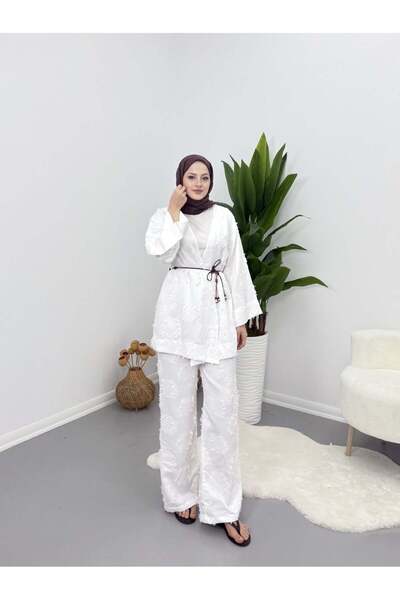 VOLT CLOTHİNG Tasseled Belted Kimono Set