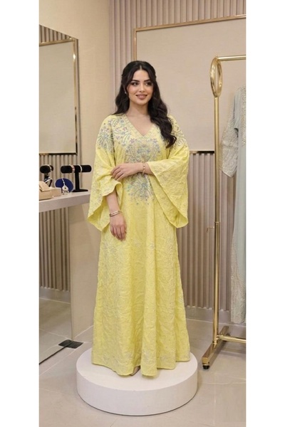 BRK Eid dress / Gulf-style Eid jalabiya with embroidered bodice, festive design