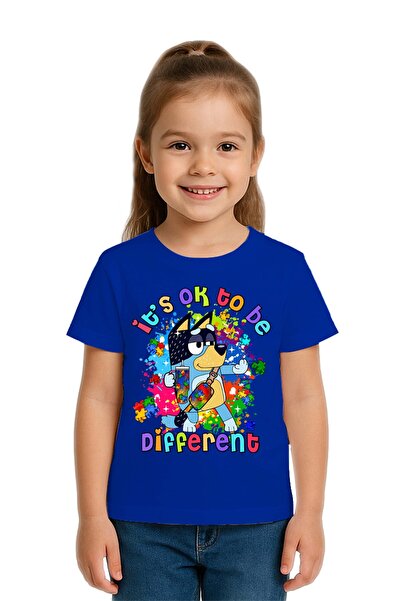 SEDİRLİ Unisex Bluey με τύπωμα Παιδικό μπλουζάκι από χτενισμένο βαμβακερό ύφα...