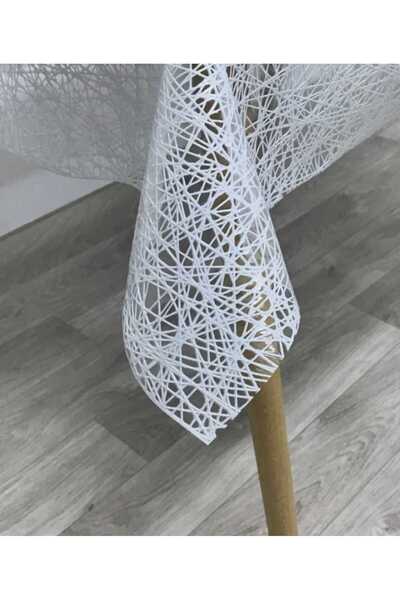 CENGİZ ÇEYİZ PVC Dantel Görünümlü İPLİK Desen Masa Örtüsü SOFRABEZİ 140x160 cm