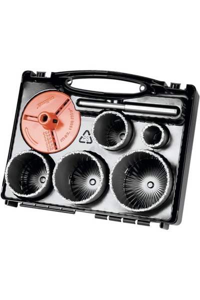 Wolfcraft Set carote tungsten cu burghiu Ø33-83 mm, 5 piese