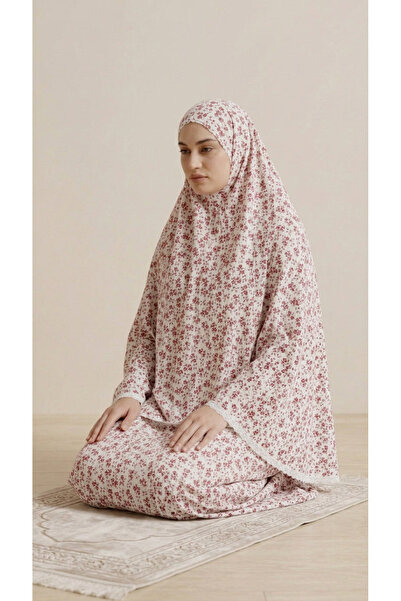 KanatGo Women's Blue Floral Print 2-Piece Sleeveless Prayer Set – Hijab Praye...