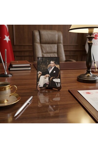 Hedea Atatürk Masaüstü Ahşap Tablo - Kabartmalı Baskı Şık Hediyelik 11x16 cm ...
