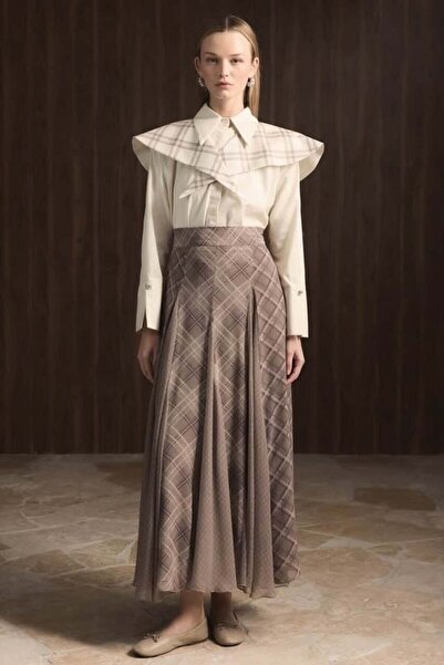 MODA EKOSE ŞİFON BASKILI ETEK