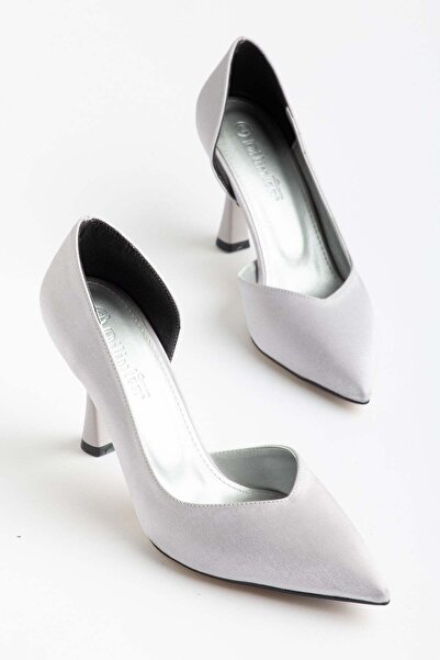 Dilimler Ayakkabı Plus Size Women's Stiletto Heel U Stiletto Silver Gray Shin...