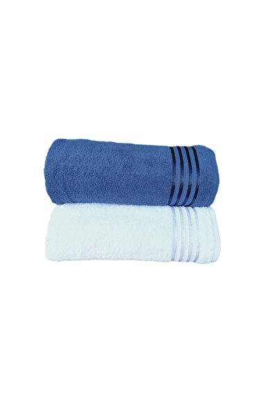 erteks Bath Towel Set 1 Piece Blue 1 Piece White 70 X 140 Soft