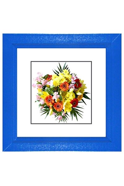 Nasticom Classic square wooden photo frame, 15 x 15 cm, Blue, Romanian Product