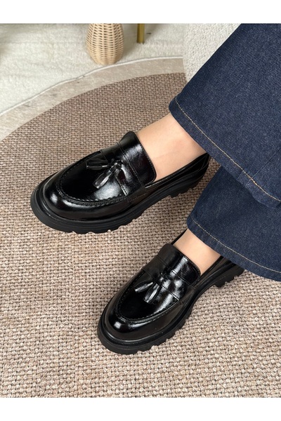 Eysha Dalia Maro pentru femei piele întoarsă cu ciucuri Talpă medie loafers