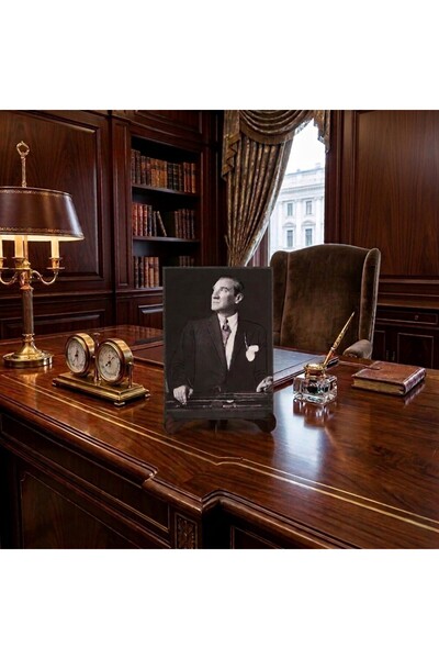 Hedea Atatürk Masaüstü Ahşap Tablo - Kabartmalı Baskı Şık Hediyelik 11x16 cm ...