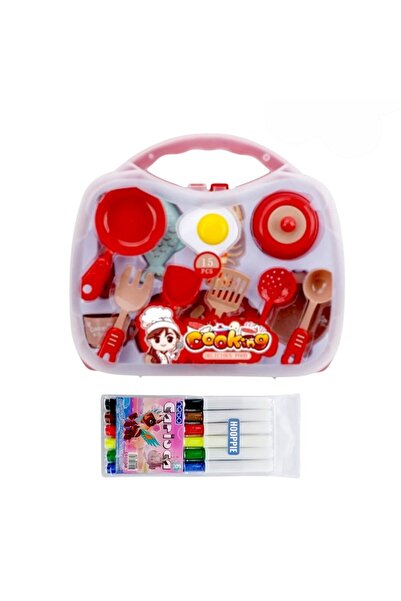 OEM Hooppie toy, 30x26x7 cm, kitchen utensil set, portable, red, 15 pieces 03...