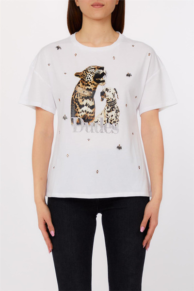 liu.jo Liu Jo Ecs T-Shirt Moda M/C Kadın Bisiklet Yaka T-Shirt