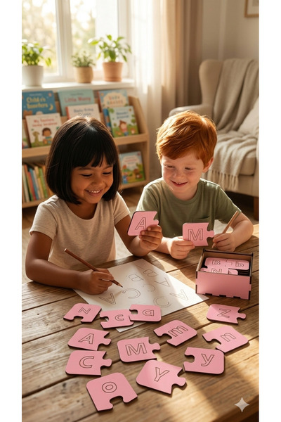 HAKFA TASARIM Alphabet Big and Small Puzzle with Wooden Box