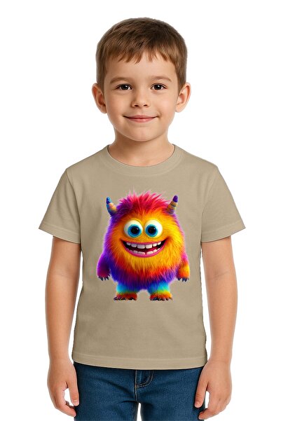 SEDİRLİ Tricou pentru copii Unisex Monster cu imprimeu bumbac bucăți din bumb...