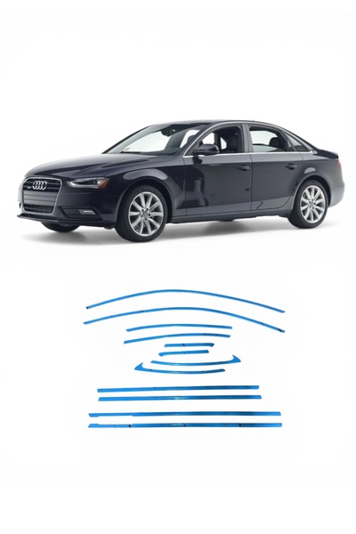 Harphour Audi A4 Sedan Uyumlu Krom Cam Çerçevesi 2012-2017 Sağ Sol Alt Üst 12...