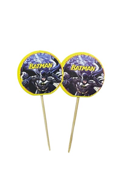 CAVAŞ sun hat Batmen Parti Sunum Kürdanı 10 adet - 9x3.5cm Uzunluk - Pasta ve...