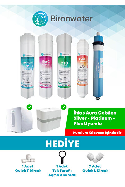Bironwater Ihlas Aura Cebilon Plus-Silver-Platinum ve Kapalı Kasa Uyumlu 5'li...