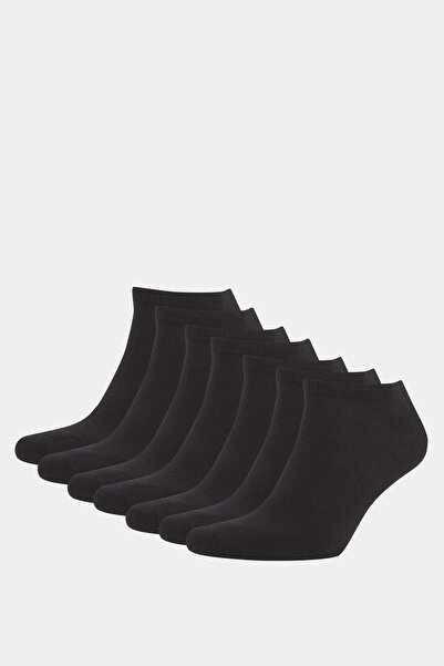 DeFacto E9985Axbk23 Black Women's 7-Piece Cotton Pack Booties Socks