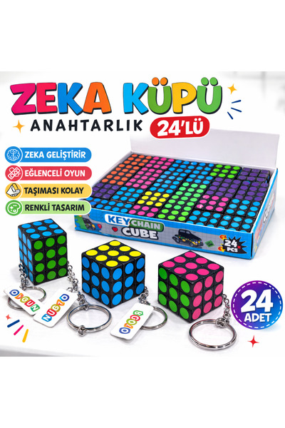 KAR TANESİ 24'lü Zeka Küpü Anahtarlık Seti – Okulda Dağıtmalık, Doğum Günü ve...