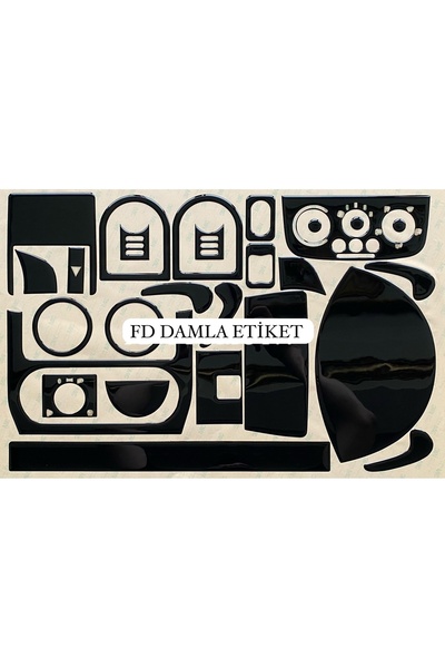 FD Damla Etiket طقم تغليف سيارة أوبل كورسا سي كومبو باللون الأسود اللامع بتصم...