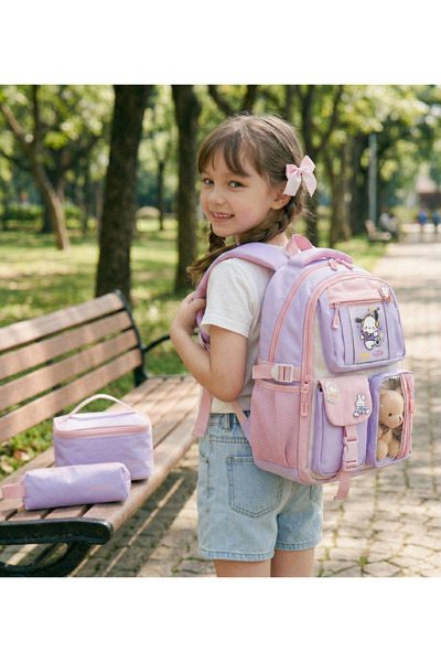 Relaxion Plush Toy Detailed 3-Piece Primary School Set - Multi-Compartment S ...