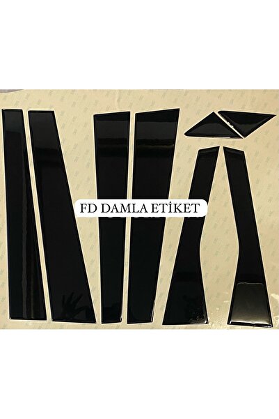 FD Damla Etiket عمود باب فولكس فاجن بولو 2001-2009 مطلي باللون الأسود اللامع ...
