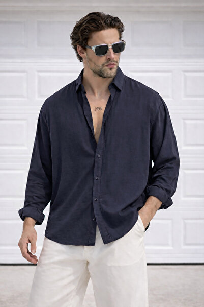 Delpino Long Sleeve Summer Modal Fabric Shirt