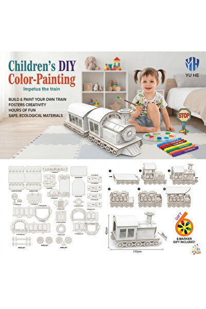 Other قطار التلوين الكرتوني للأطفال – نشاط تلوين وتركيب ممتع