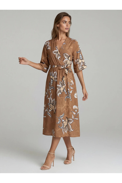 Ejolie Patrizia cream dress with Printed