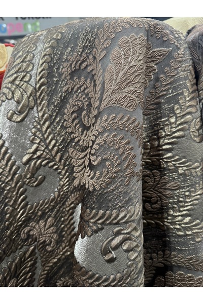 dopend Simli jakarlı kabartmalı çeken saten zemin damask döşemelik kumaş