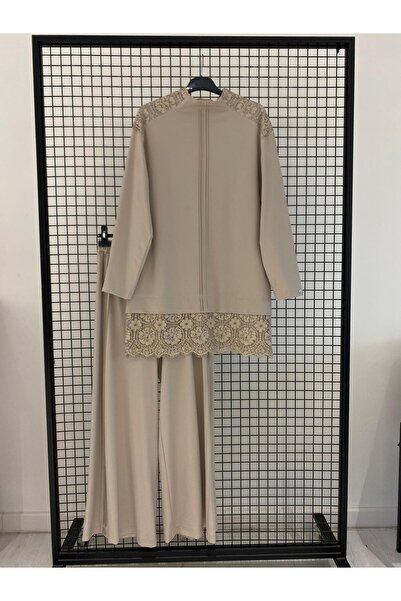 Armine TREND تونيك للكتفين من نيو سيزون منقوش وبنطلون قصة ساق واسعة بخصر مطاط...