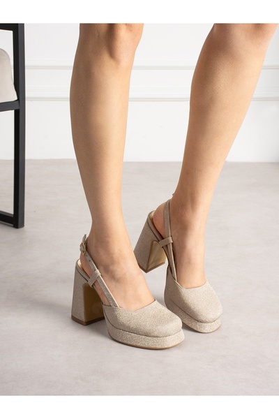 ALEMDAR AYAKKABI Γυναικεία παπούτσια TAVİRA Gold S Με γκλίτερ Platform